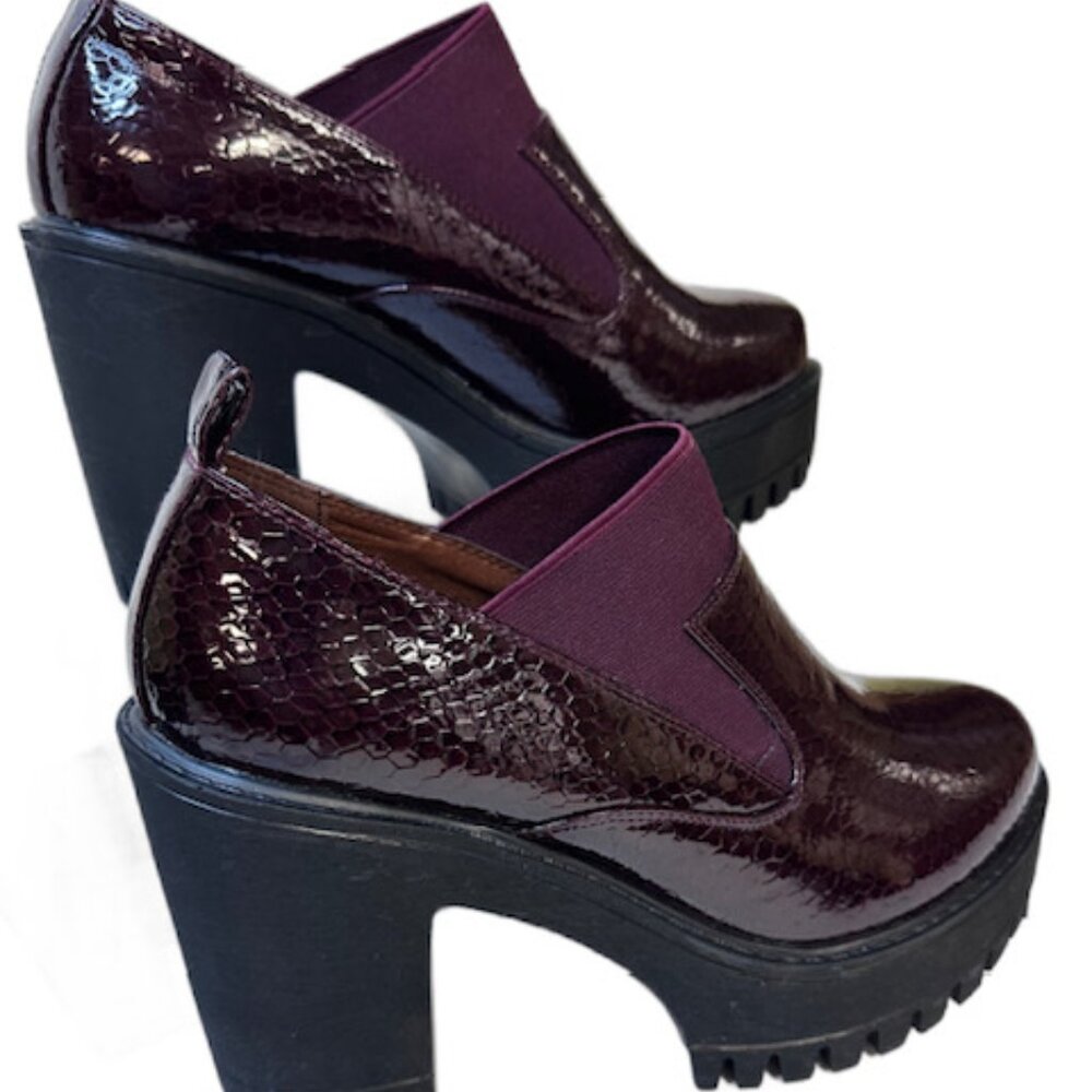 1996-Luyiobuwi Burgundy Chucky Heel Shoes